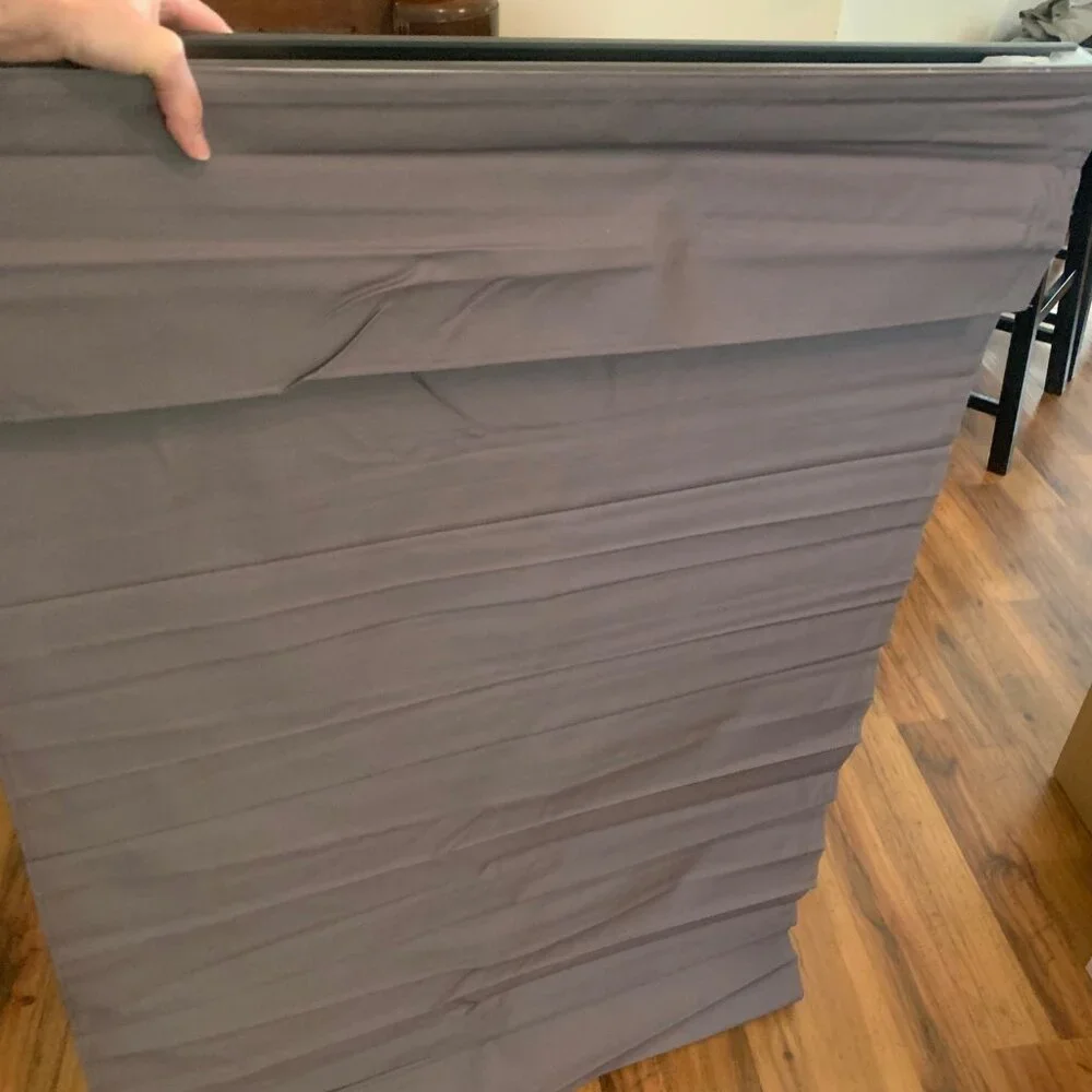 Real Simple Gray Cordless Blackout Energy-Efficient Cotton Roman Shade 32 in. W